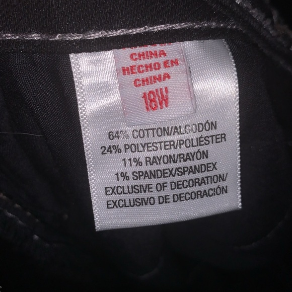 Bongo Womens Dark Wash Black Denim Jeans plus size 18w - Picture 8 of 8